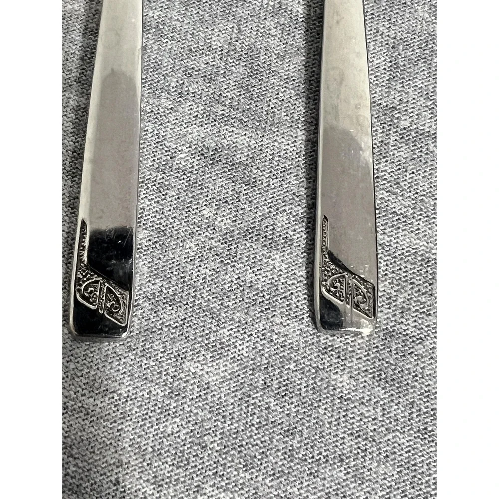 Set 6 Stainless Steel Teaspoons 18-8 Flatware Celtic Scroll Pattern Silverware